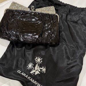 Clara Kasavina Black Clutch Evening Bag